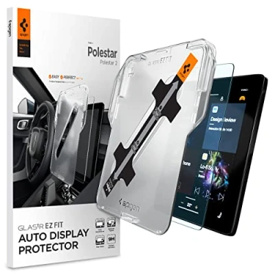 Bild av Spigen Glas.tR EZ Fit Skärmskydd kompatibel med Polestar 2 2021 2023, 11.2 tum, Sjabloon voor Installatiem, Matt, Anti fingeravtryck, 9H härdat glas