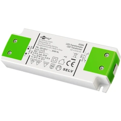 Bild av Goobay 65584 LED transformator 350 mA/20 W/LED för konstant ström/LED drivrutin strömkälla/transformator inomhusbelysning/strömförsörjningsljus