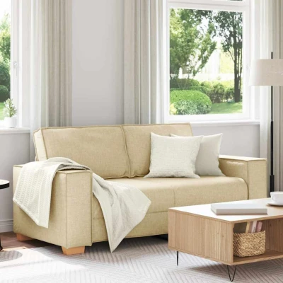 Bild av 2 sitssoffa krämfärgad 140 cm tyg
