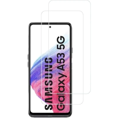 Bild av Folie kompatibel med Samsung Galaxy A53 5G, 2 stycken, skärmskyddsfolie [inget glas] 9H glas, 100% fingeravtryckssensor nano glas