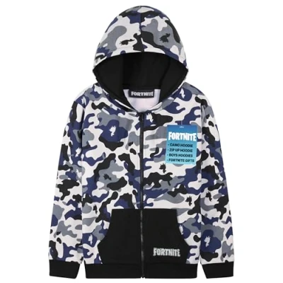 Bild av Fortnite huvtröja för pojkar tonåringar dragkedja jacka varm pullover med huva mysig långärmad speltröja vardaglig mode spelgåvor pojkar, Kamouflage, 13 14 år