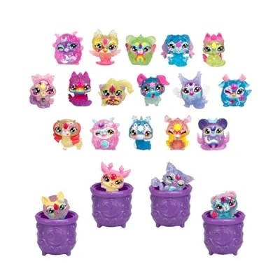Bild av Magic Mixies Minis i Shimmerverse serien, Megapack, med 20 miniblandningar, 4 dolda minipannor, 5 nya minimixie team individuella trollformler