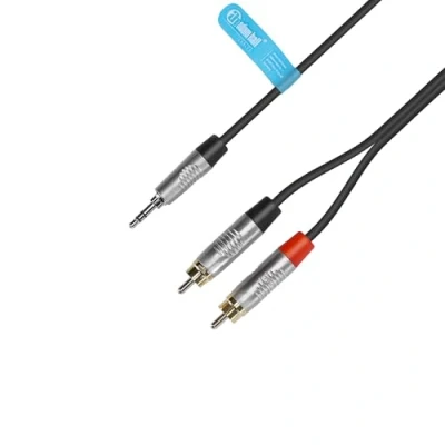 Bild av Adam Hall 4 Star Series 0,9 m Rean 3,5 mm Jack Stereo till 2 x RCA hane ljudkabel