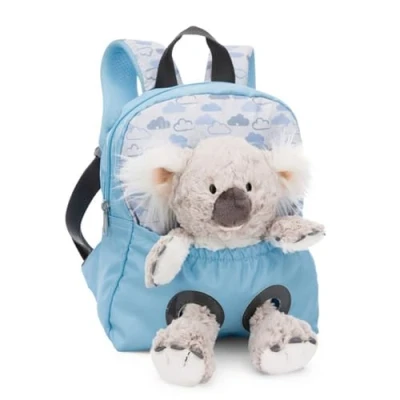 Bild av NICI barnryggsäck blå 2 i 1 med gosedjur koala 25cm Kindergarten ryggsäck flickor och pojkar Mjukt ryggområde justerbara remmar 49840