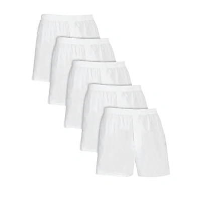 Bild av Fruit of the Loom vävda boxershorts för män, multipack, underkläder (5 pack), Vit stycken), S
