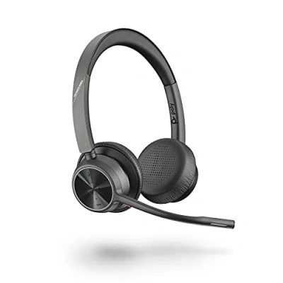Bild av Plantronics Poly Trådlöst Voyager 4320 UC headset (Plantronics) Hörlurar med mikrofonarm USB A Bluetooth adapter kompatibel lag, zoom och mer, svart