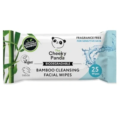 Bild av The Cheeky Panda Bambu Ansiktssminkborttagare våtservetter Hållbara ansiktsservetter ögonmakeupborttagare oparfymerad förpackning med 25 99% renat vatten