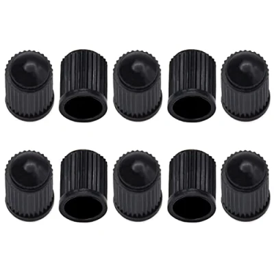 Bild av 10 robusta plastventilkapslar i svart för bilventil AV Schrader Valve Car, Auto, Bil, Moped, Motorcykel, Scooter, Lastbil, Skottkärra, Cykel &amp; Hjul Däckventiler Ersättningskapslar Lid
