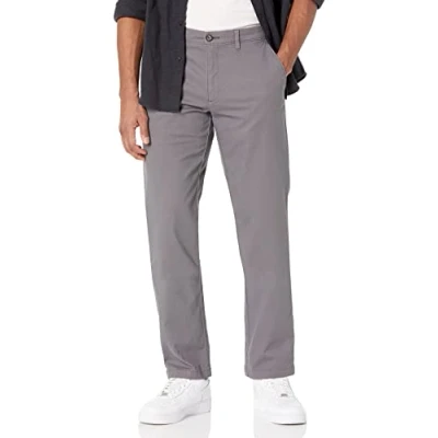 Bild av Amazon Essentials herr rak passform vardaglig stretch chinos byxa, mörkgrå, 34 B x 33 L
