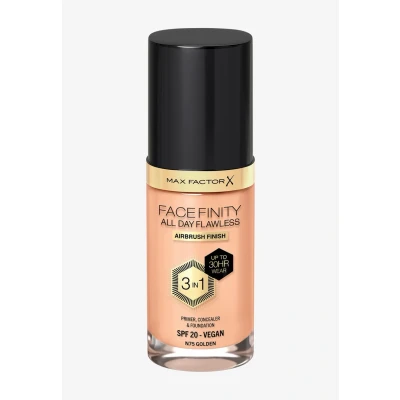 Bild av Max Factor Facefinity All Day Flawless foundation korrigerare, flytande och 3 i 1 ansiktsprimer, vegansk formel, modulärt lock, 30 timmars tätning, SPF20 N75 guld, ml