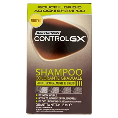 Bild av Just For Men Control GX herrfärgschampo. Minskar Gradvis Grå, Färg Och Hårfärg, För Ett Naturligt Utseende, 118 ml