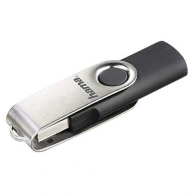 Bild av Hama 16 GB USB minne 2.0 datasticka (10 MB/s dataöverföring, med ögla för fastsättning på nyckelringen, minneskinne, metall minneskort, lämpligt Windows/MacBook) silver
