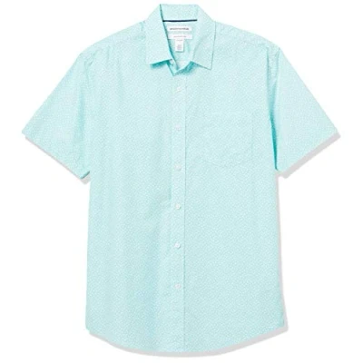 Bild av Amazon Essentials kortärmad poplin skjorta för män, vattenblått bladtryck, XX Large