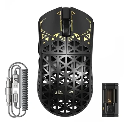 Bild av ATTACK SHARK R5 Ultra trådlös spelmus i kolfiber, 8 000 Hz, 39 g, SUPERLIGHT, 42 DPI PAW3950MAX sensor, Nordic 52840, Bluetooth/2,4 G/USB C, 8K spiralkabel för PC/Mac