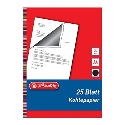 Bild av Herlitz 10303725 kolpapper för skrivmaskingenomslag, A4, 25 ark svart