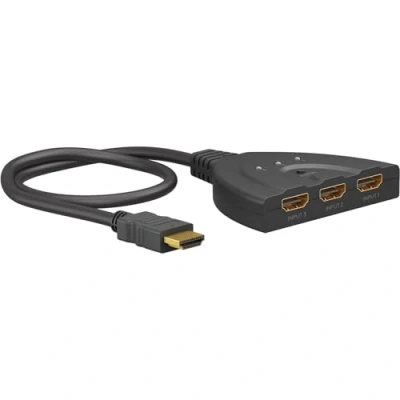 Bild av goobay 58487 HDMI switch 3 i 1 out/4K vid 30Hz (2160p) distributör/HDMI 1.4 omkopplare för PS4, PS5, bärbara datorer eller bildskärmar