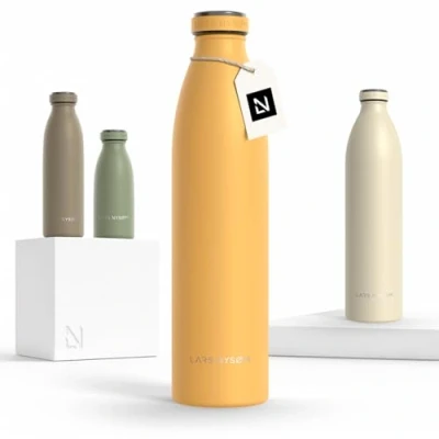 Bild av LARS NYSØM rostfri vattenflaska 350ml, 500ml, 750ml, 1L, 1,5 liter Termosflaska lämplig för kolsyrat Läcksäker sport, utomhus, skola