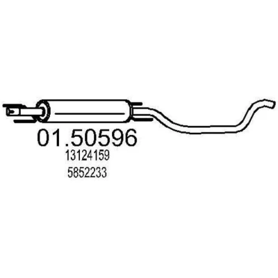 Bild av MTS 01.50596 Silencieux Intermédiaire 1830 OPEL: Zafira A, B