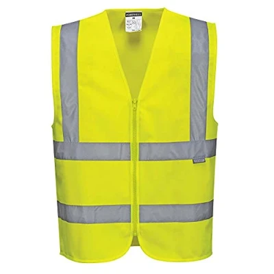 Bild av Portwest C375 Hi Vis Väst med Blixtlås Band, Regelbunden, Storlek L, Gul