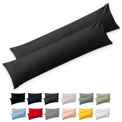Bild av Blumtal Kuddfodral för Sidosovare 40 x 145 (Set Med 2) Antracit 100% Bomull, Oeko Tex Certifierad, Blixtlås