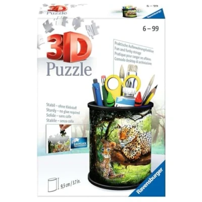 Bild av Ravensburger 3D pussel 11263 Utensilo rovkatter 54 delar pennhållare för djurfans från 6 år, skrivbordsförvaring barn, Wit