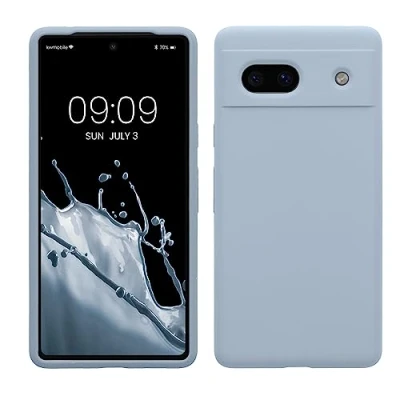 Bild av Kwmobile fodral kompatibelt med Google Pixel 7a TPU silikon telefonskydd mjuk finish ljusblå matt
