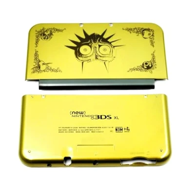Bild av Anpassad för New3DSXL extra skal hölje fodral ZLD guldfärg A/E ansiktsersättning, nya 3DS New3DS XL LL 3DSXL New3DSLL konsoler, Mezula mask utgåva topp /bottenskyddsplattor