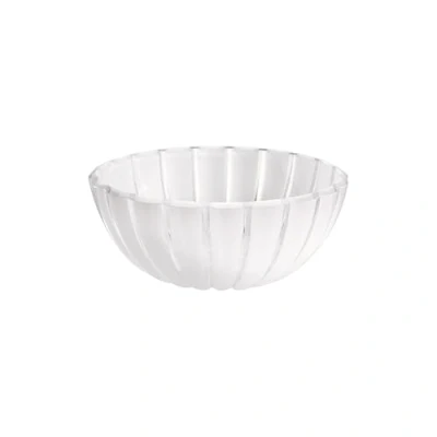 Bild av Guzzini Skål Salladsskål Behållare L 25 cm Rund Turtleneck 29690242 Transparent Vit Pärlemor Organisk Plast 3000cc Diskmaskin