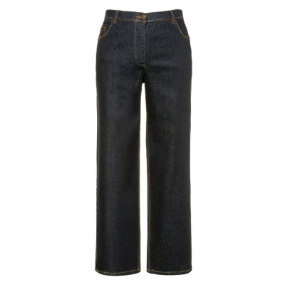 Bild av Ulla Popken HIGH Waist Jeans straight leg darkblue denim, Storlek: 42, Dark blue denim