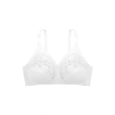 Bild av Dorina ofodrad spets bralette utan bygel, lätt tunn bh för kvinnor stora storlekar, Madeline D1209A, vit, Vit (White A00), 105E