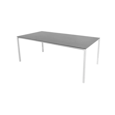 Bild av Cane line Pure Table 200x100 Matbord Frame: White Aluminium / Tabletop: Basalt Grey Ceramic B: 200 x D: 100 H: 73 cm