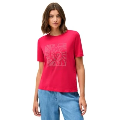 Bild av Cecil MIT Schmucksteinen Tshirt med print, Storlek: Small, Rot