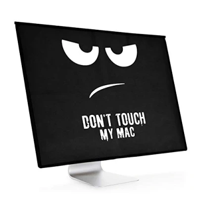 Bild av kwmobile Fodral kompatibelt med Apple iMac 21,5 tum fack för Magic Keyboard, Mouse och kabel Don&#039;t Touch My Mac vit svart
