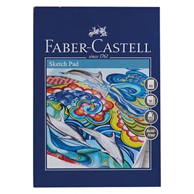 Bild av Faber Castell Creative Studio skissblock, A5, syrafri gummerad pappersdyna 100 GSM, 50 ark för grafit, färgpennor, kol, skissning, konst, hantverk, hem och skola