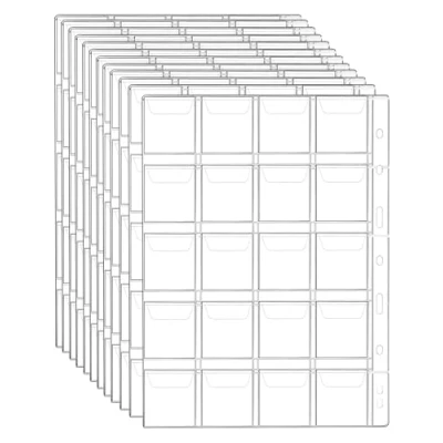 Bild av QWORK® 12 myntmappar, mynthållare med 9 blad, 20 fack på 45 mm