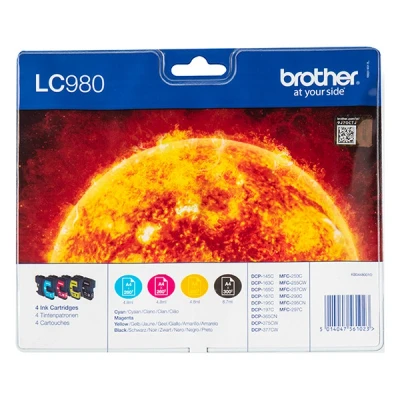 Bild av Brother LC980 skrivarpatron 1 x svart, gul, cyan, magenta