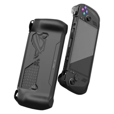 Bild av Skull &amp; Co. GripCase Ally for ROG X: A Soft Protective Case with Textured Grips Full Protection and Stand, Shock Absorption Non Slip Anti Scratch Cover Design Black