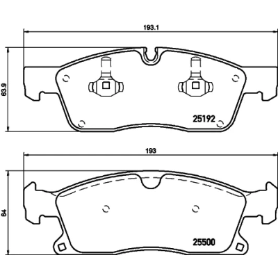 Bild av HELLA 8DB 355 019 701 Jeu de plaquettes frein préparé pour indicateur d&#039;usure MERCEDES BENZ: Classe ML, GLE SUV, Coupe