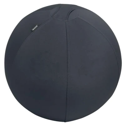 Bild av Leitz Ergo aktiv sittboll, ergonomiskt alternativ till skrivbordsstol, 55 cm diameter, inkluderar bollöverdrag i tyg, handluftpump och 2 x pluggar, serien, sammetsgrå, 65410089