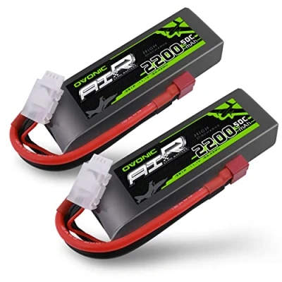 Bild av OVONIC 3s Lipo batteri 2 200 mAh 50 C 11,1 V med deanskontakt för RC bil båt lastbil flygplan helikopter multimotor hobby gör det själv delar (2 pack)