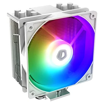 Bild av ID COOLING SE 214 XT ARGB vit CPU kylare 4 värmeledningar luftkylare adresserbar RGB ljussynkronisering med moderkort (5 V 3 stiftskontakt) fläkt för Intel/AMD, LGA 1700 kompatibel