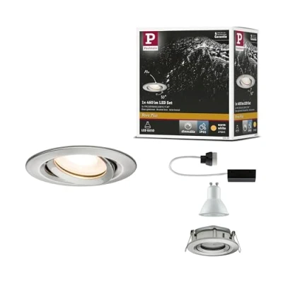 Bild av Paulmann 928.99, Nedtryckbar spotlight, GU10, 1 lampor, 2700 K, 460 LM, Metallisk