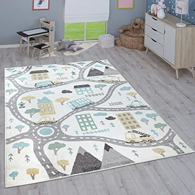 Bild av Paco Home Barnmatta Matta Barnrum Flickor Pojkar Olika Motiv Och Storlekar, Storlek:133x190 cm, Färg:Grädde 3
