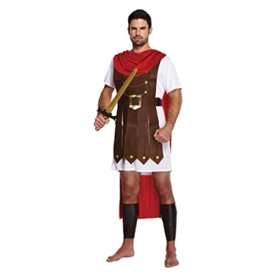 Bild av HENBRANDT Vuxen herr romersk allmän maskeraddräkt Spartan Fighter Roman Gladiator Centurion cosplay historisk utklädnad outfit en storlek