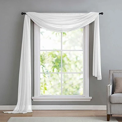 Bild av Tvärband Frihandsdeko av transparent voile, perfekt komplement till våra gardiner, 560