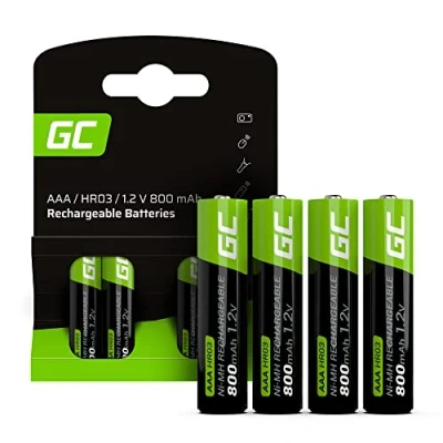 Bild av Green Cell 800 mAh 1,2 V 4 st. förladdade NI MH AAA batterier batteribatterier AAA/Micro, omedelbart klar för användning, stark prestanda, låg självurladdning, uppladdningsbart batteri, utan