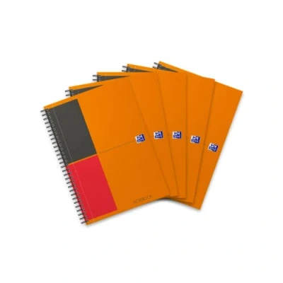 Bild av Oxford Notebook International B5, linjerat, 160 sidor, stabilt kartonglock, 5 stycken