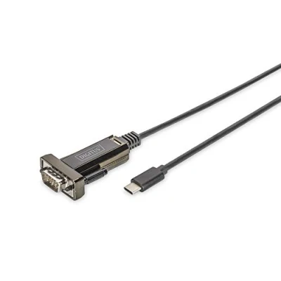 Bild av DIGITUS USB till serieadapter RS232 omvandlare 2.0 Type C DSUB 9M FTDI FT232RL chipset 1 m anslutningskabel