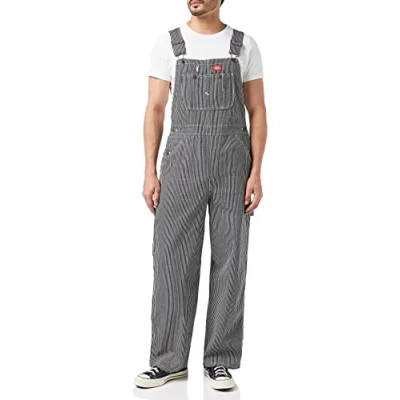 Bild av Dickies mäns haklapp overall byxor, Hickory Stripe, 36 B x 34 L, rand, 36W / 34L