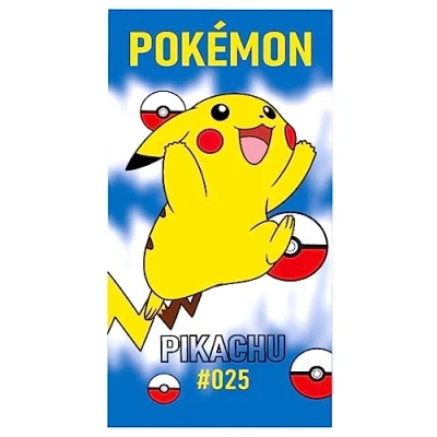 Bild av Theonoi barn handduk bastuhandduk strandhandduk duschhandduk badhandduk 70 x 140 cm present pojkar mikrofiber (Pokémon)